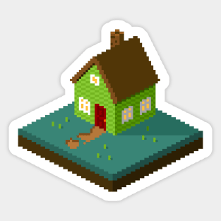 House Isometric Pixel Art Sticker